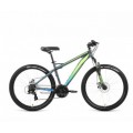 26" Велосипед FORWARD Flash 2.0 D 21ск. рост 17" (серый матовый/ярко-зеленый)2022